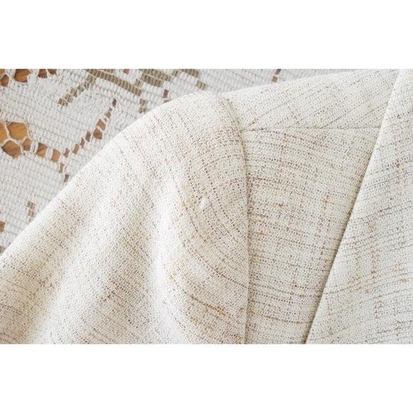 Vintage Saks Fifth Avenue Ecru Blazer Jacket sz 6 - Picture 4 of 4